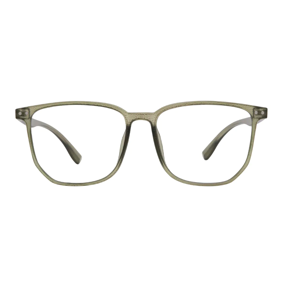 Rectangle Transparent Green Eyeglasses