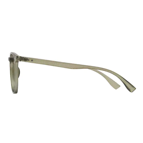 Rectangle Transparent Green Eyeglasses