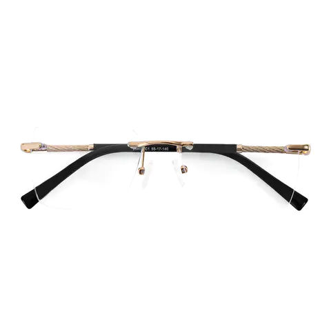 Rectangle Gold/Black Eyeglasses