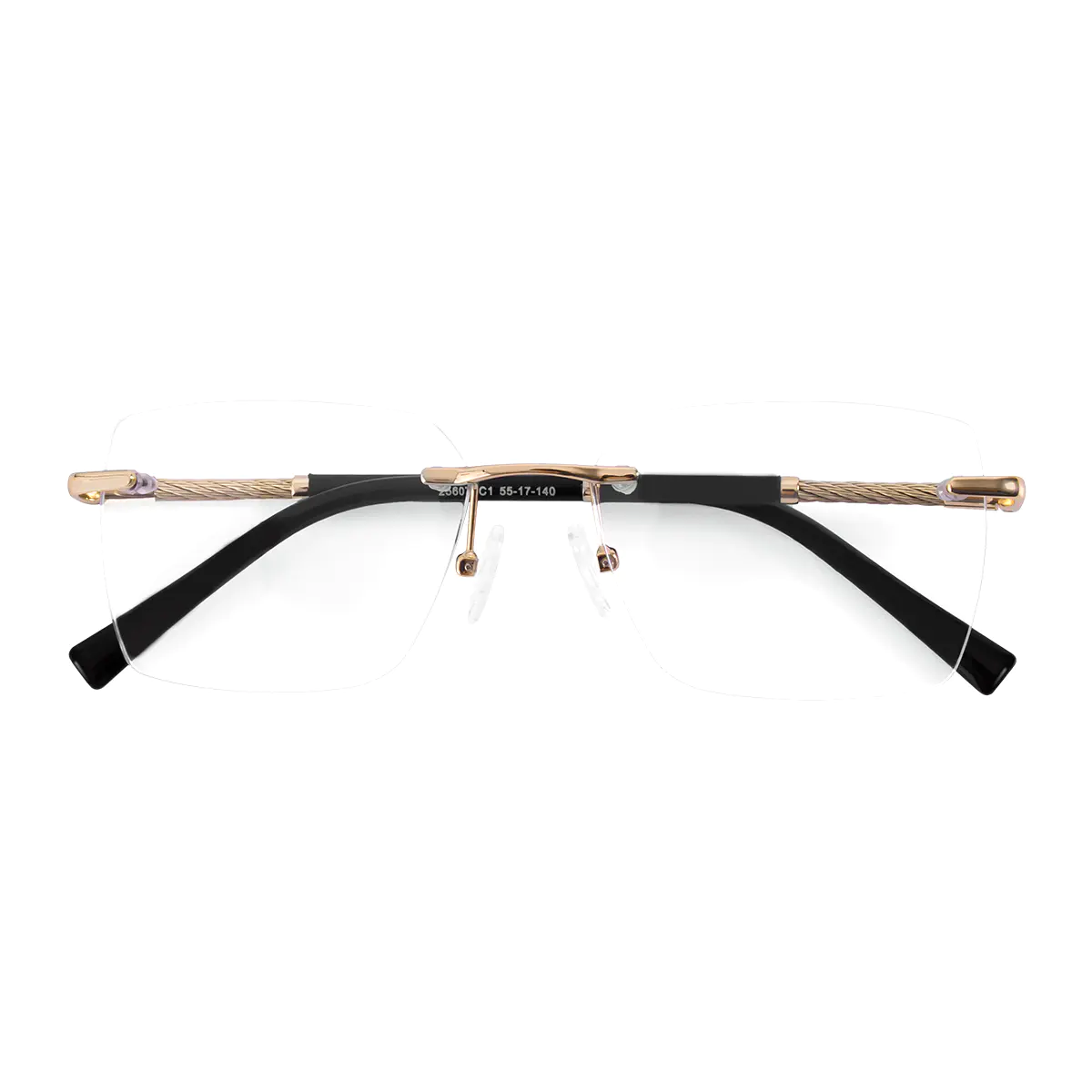 Rectangle Gold/Black Eyeglasses