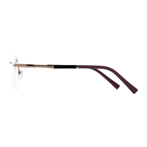 Rectangle Gold/Wine Eyeglasses