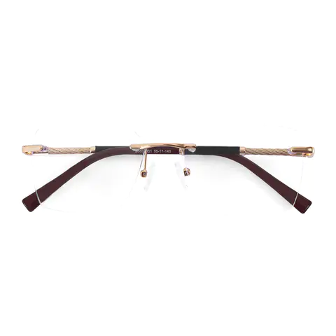 Rectangle Gold/Wine Eyeglasses