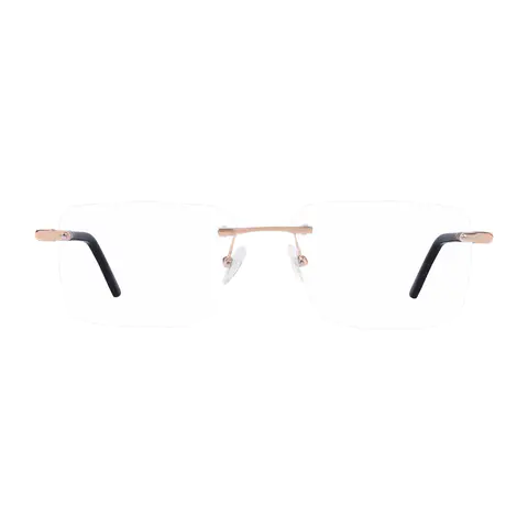 Rectangle Gold Eyeglasses