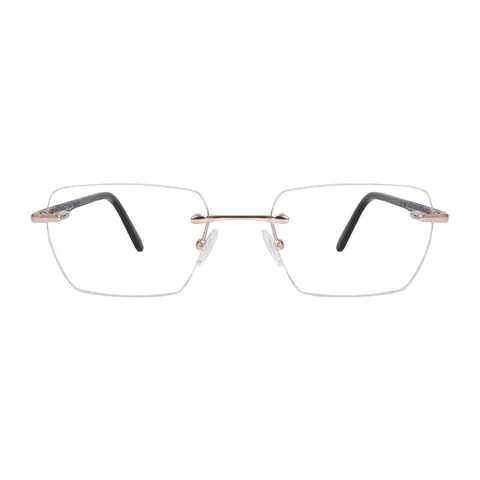 Rectangle Gold Eyeglasses