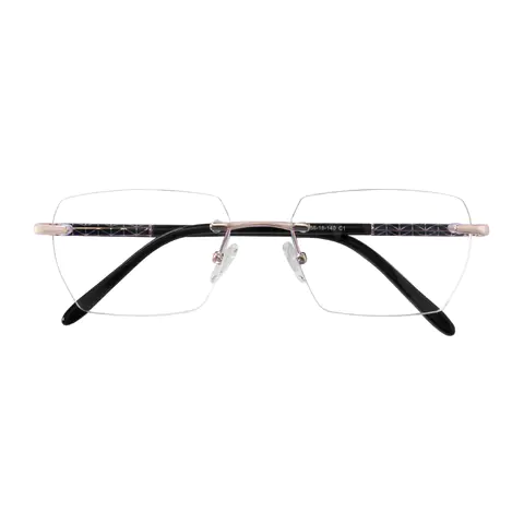 Rectangle Gold Eyeglasses