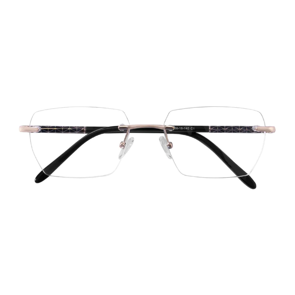 Rectangle Gold Eyeglasses