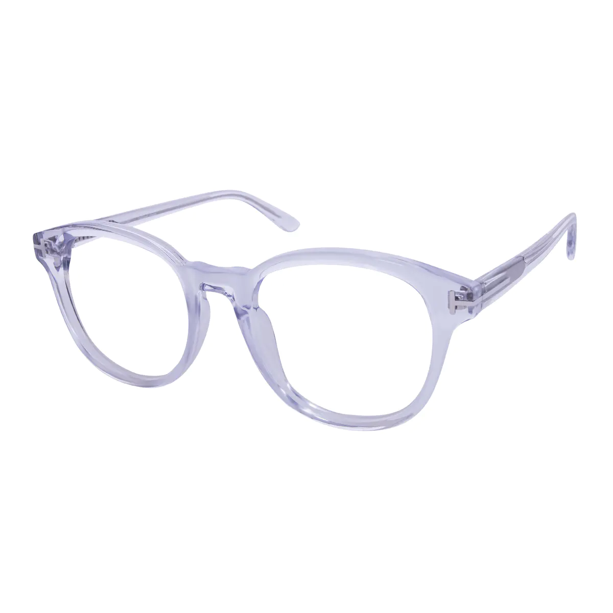Square Transparent Gray Eyeglasses