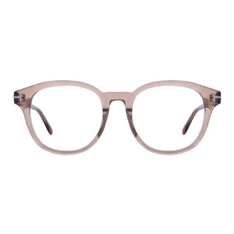 Square Transparent Brown Eyeglasses