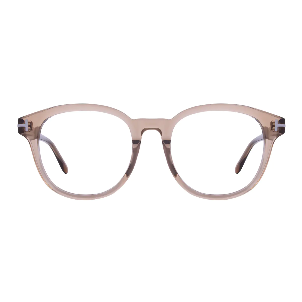 Square Transparent Brown Eyeglasses