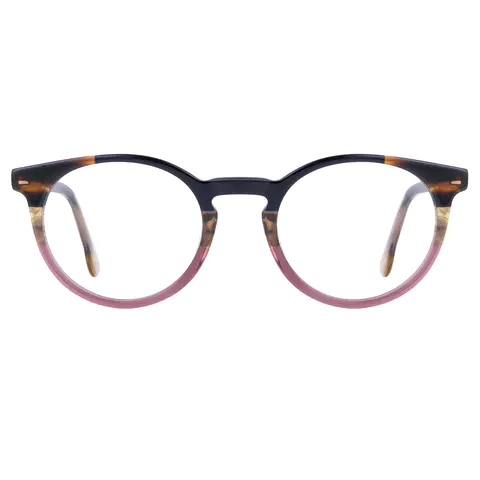 Oval Tortoiseshell/Purple Eyeglasses