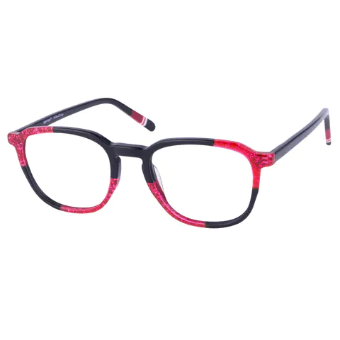Rectangle Red/Black Eyeglasses