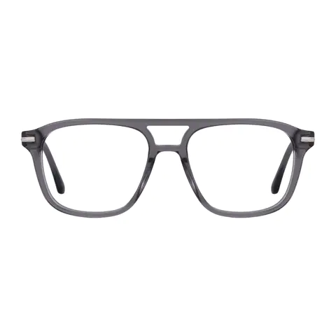 Aviator Transparent Gray Eyeglasses