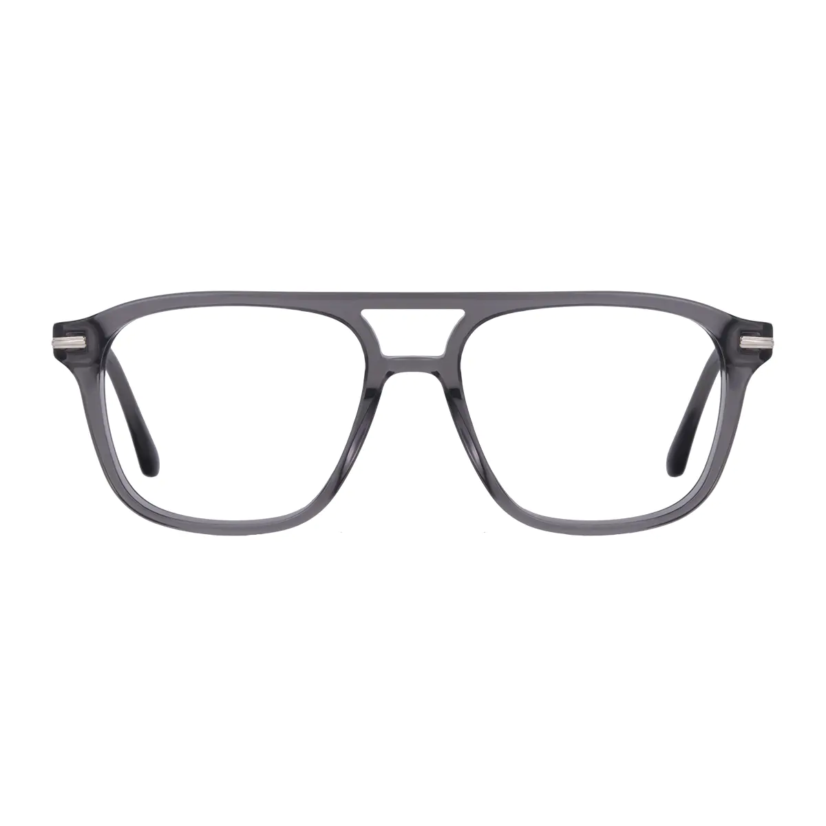 Aviator Transparent Gray Eyeglasses