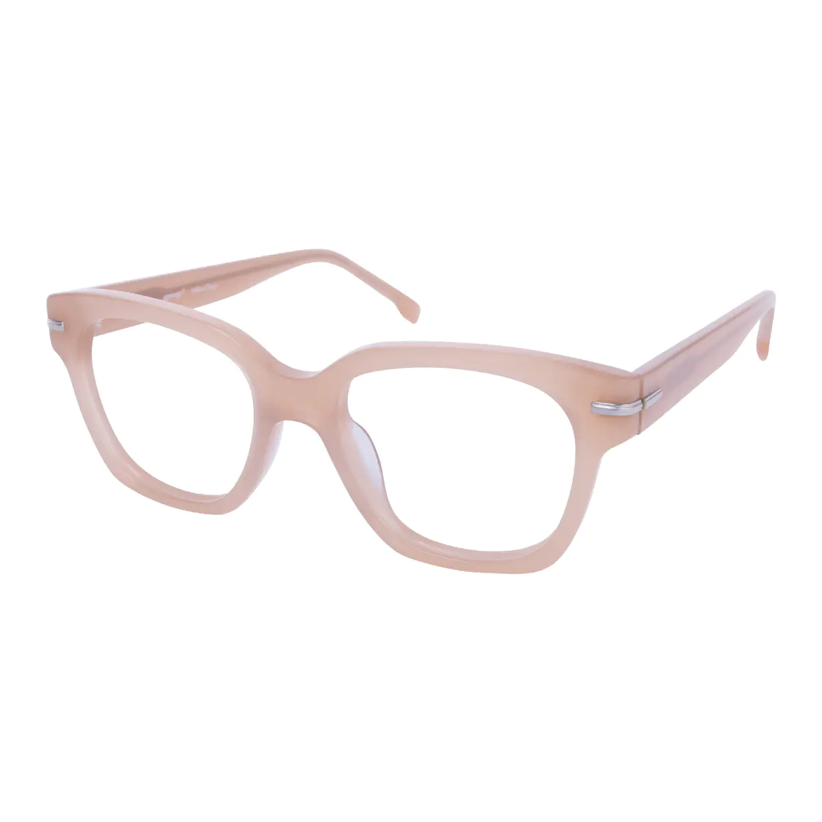 Square Transparent Amber Eyeglasses