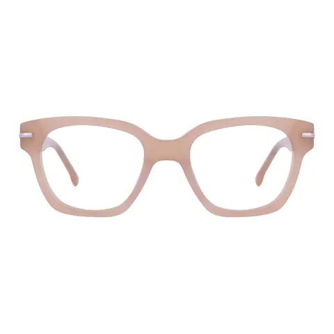 Square Transparent Amber Eyeglasses