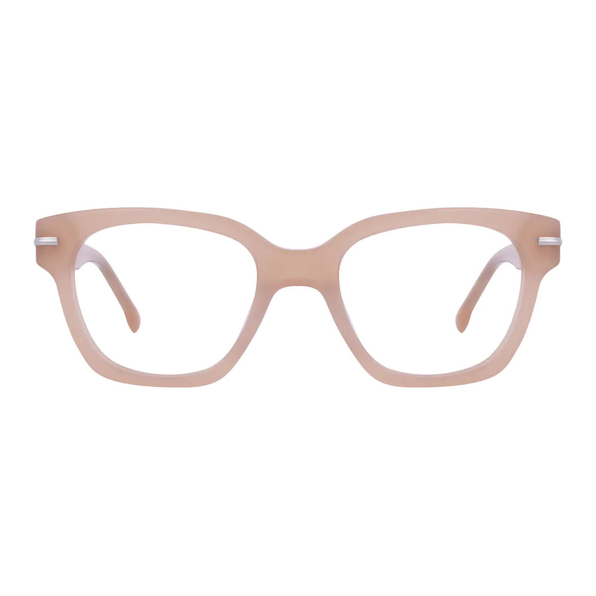 Square Transparent Amber Eyeglasses