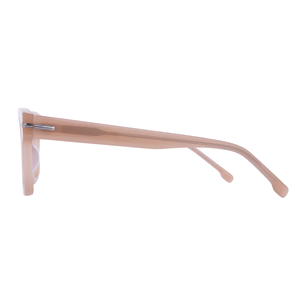 Square Transparent Amber Eyeglasses