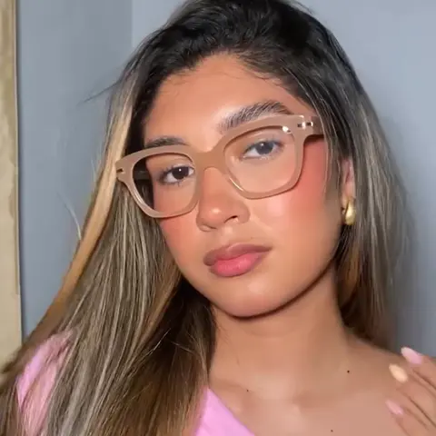 Square Transparent Amber Eyeglasses