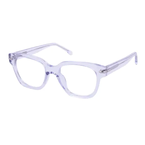 Square Transparent Gray Eyeglasses