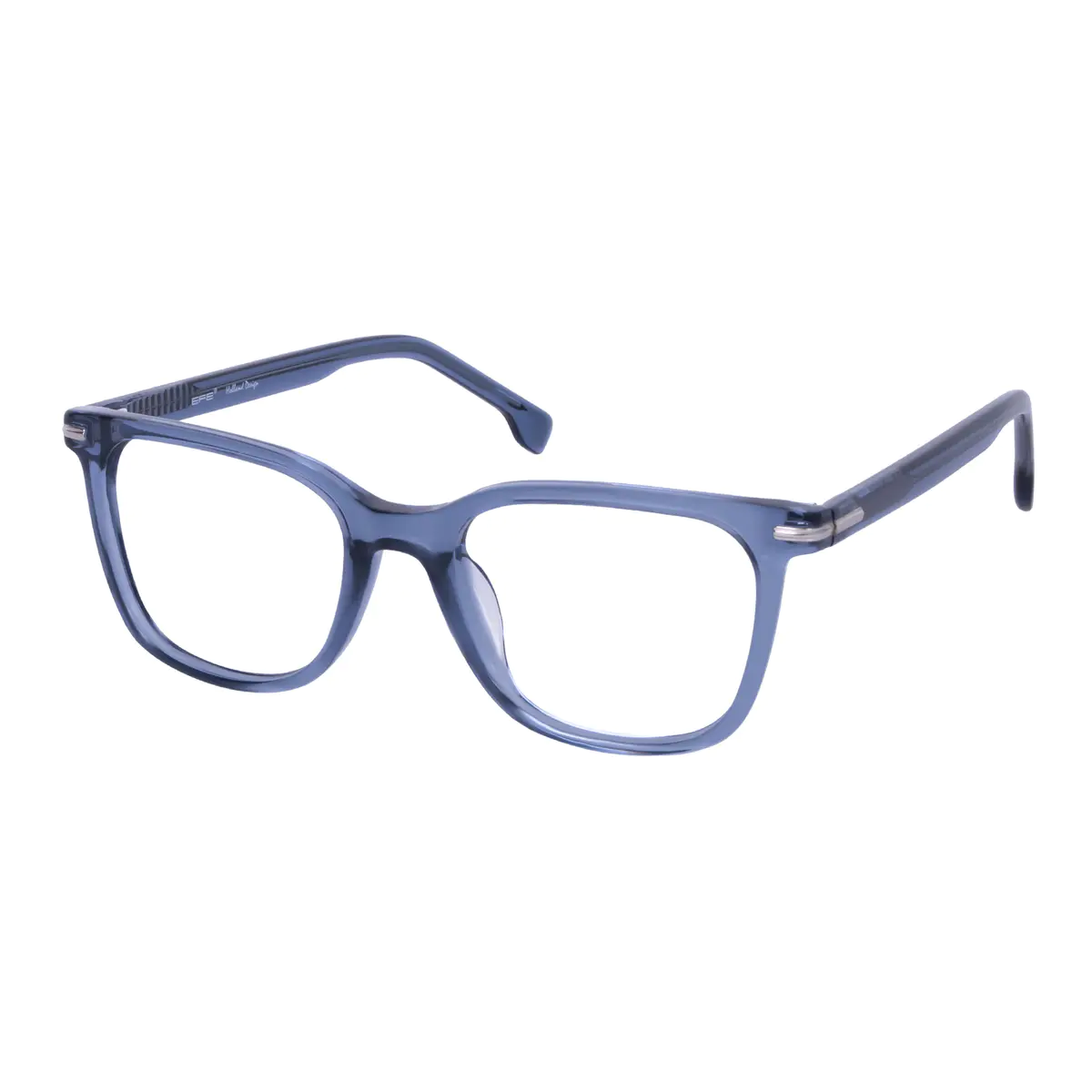 Rectangle Transparent Blue Eyeglasses