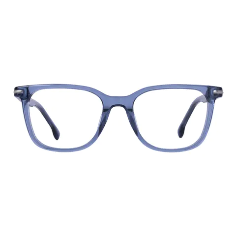 Rectangle Transparent Blue Eyeglasses