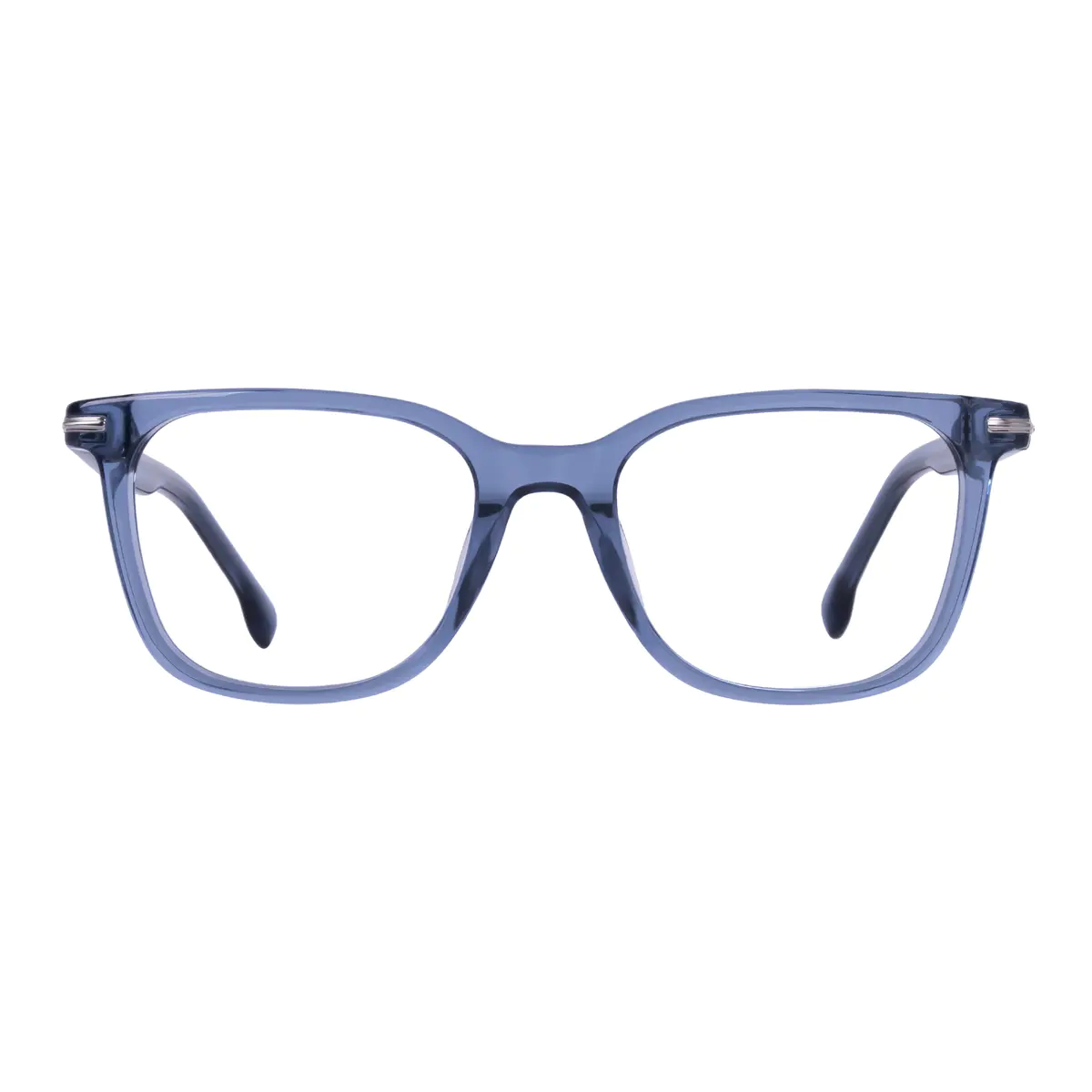 Rectangle Transparent Blue Eyeglasses