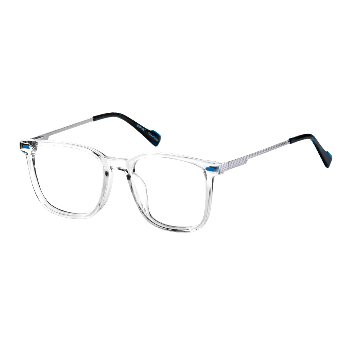 Rectangle Transparent Gray Eyeglasses