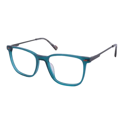 Rectangle Transparent Green Eyeglasses