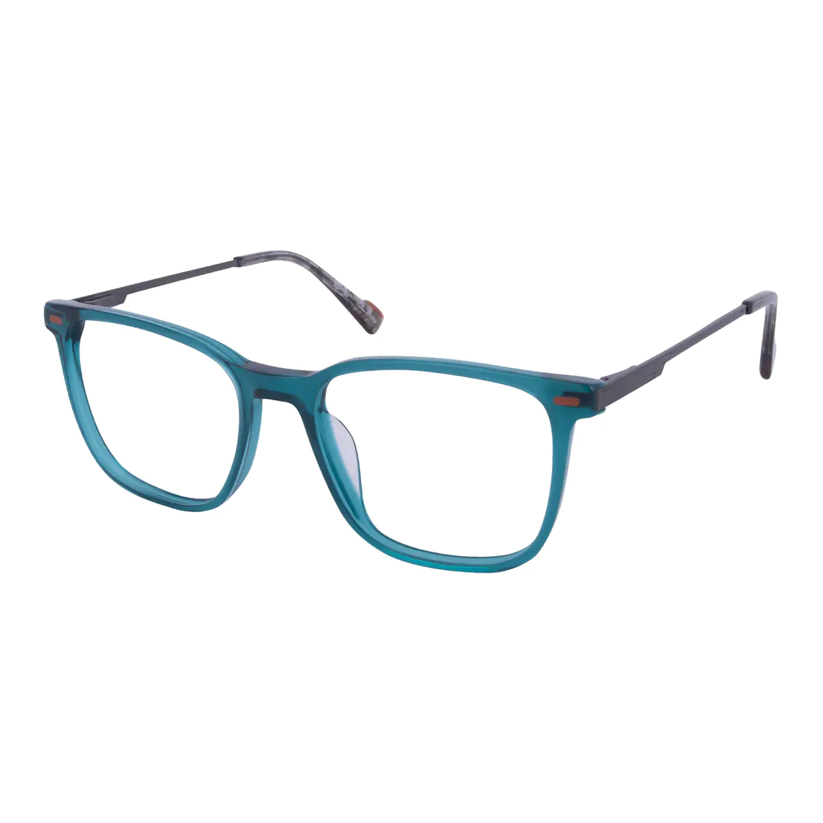 Rectangle Transparent Green Eyeglasses