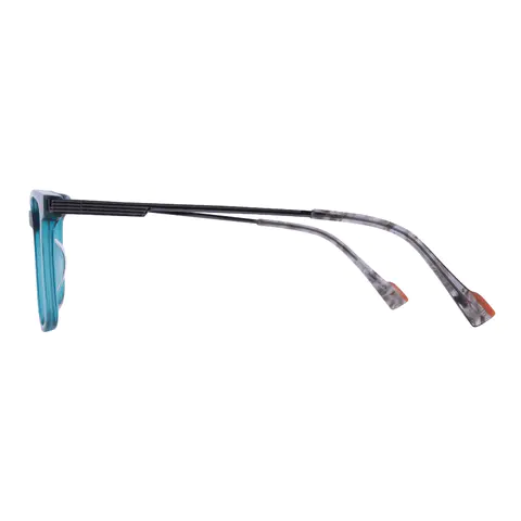 Rectangle Transparent Green Eyeglasses