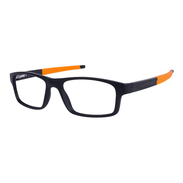 Rectangle Black/Orange Eyeglasses