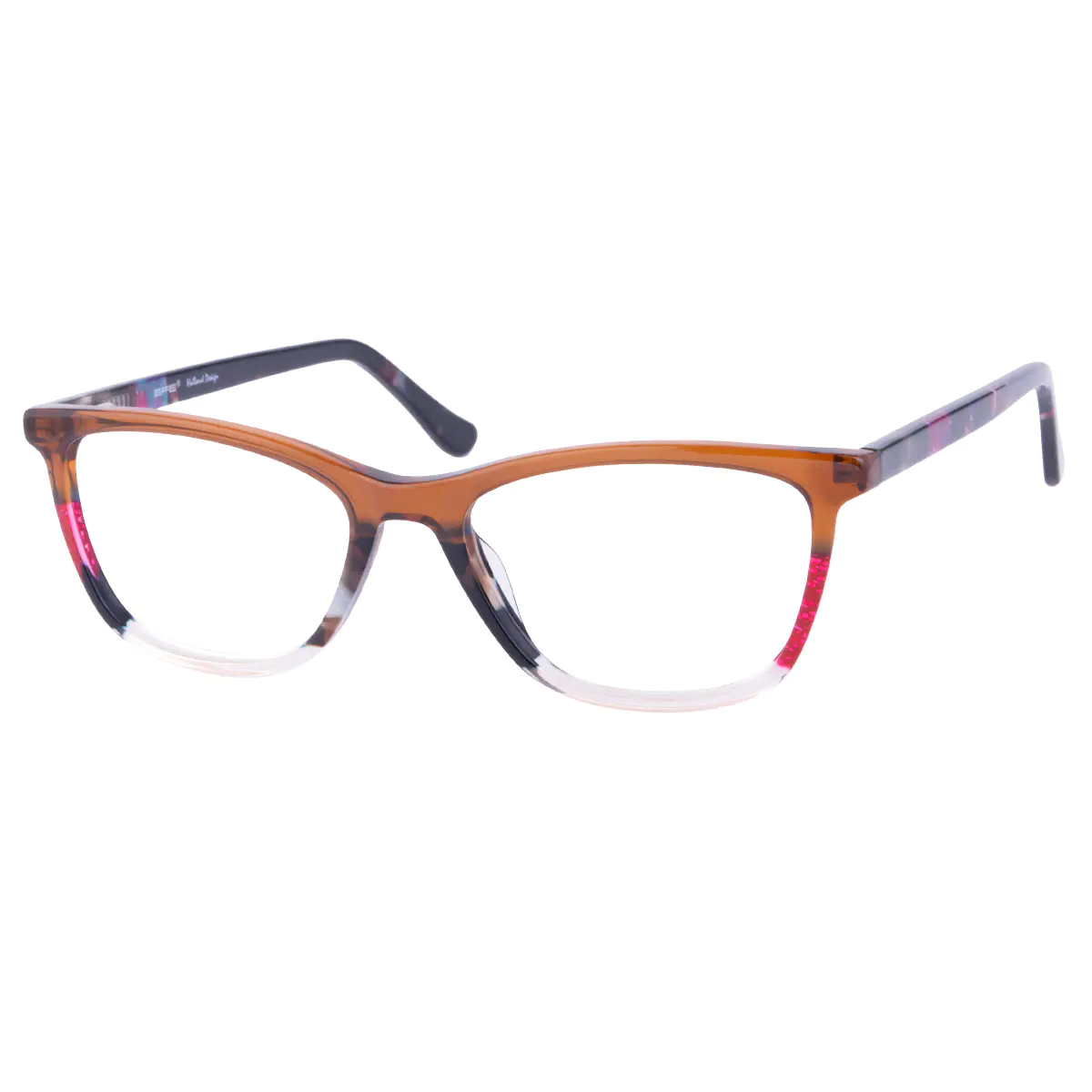 Cat-eye Brown/Clear Eyeglasses