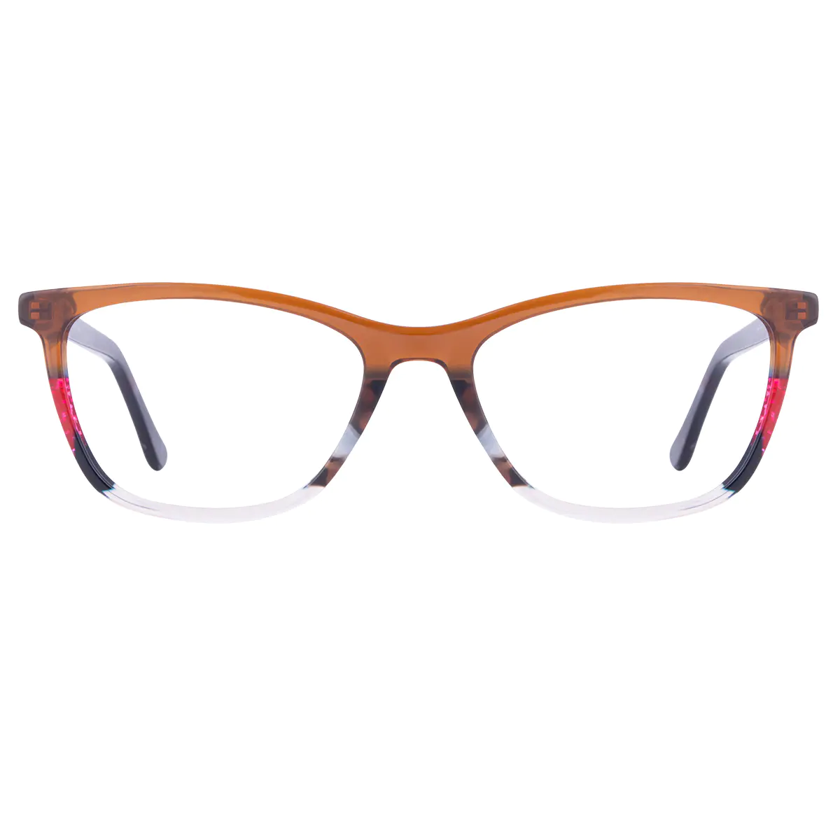 Cat-eye Brown/Clear Eyeglasses