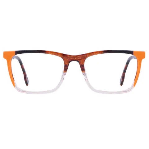 Rectangle Black/Orange Eyeglasses