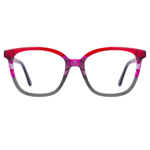 Square Red/Grey Eyeglasses