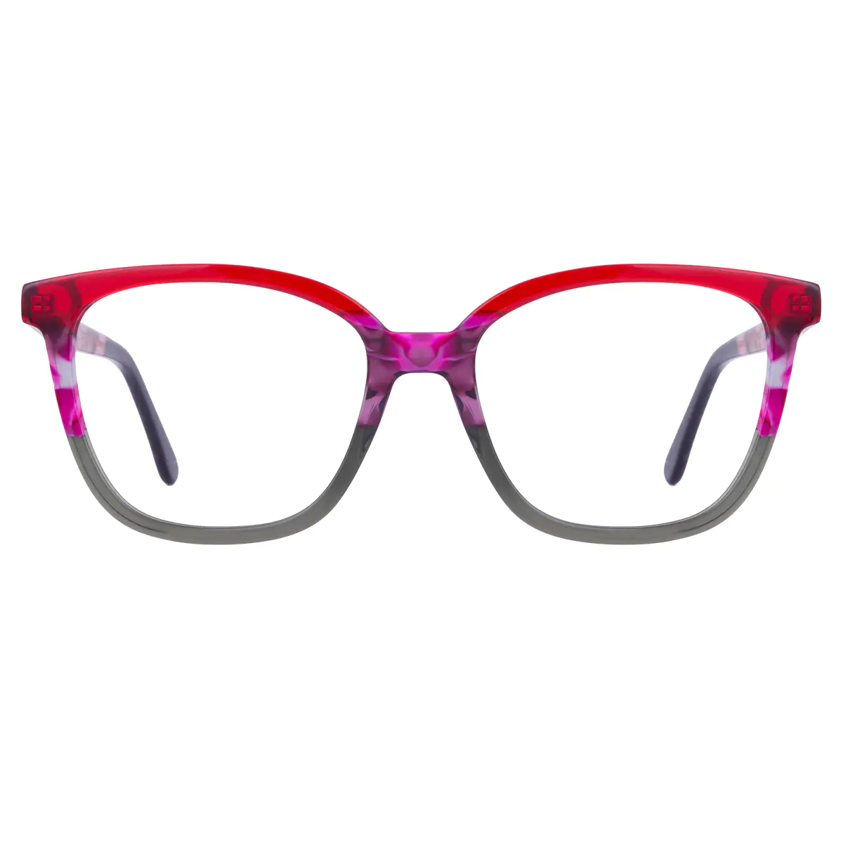 Square Red/Grey Eyeglasses