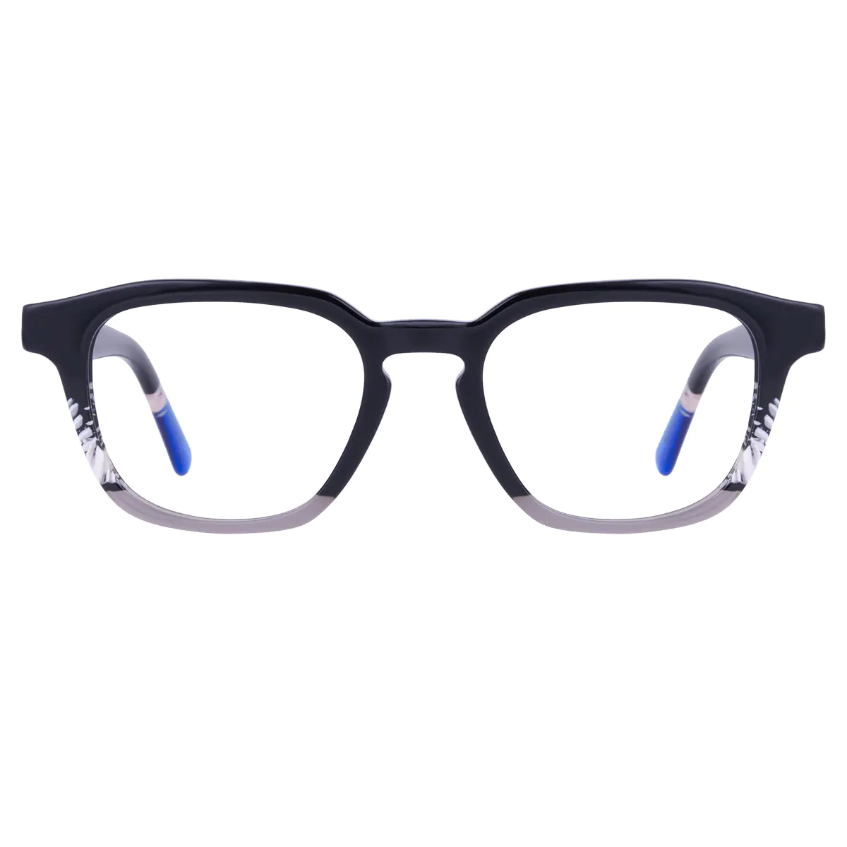 Rectangle Black Silver Eyeglasses