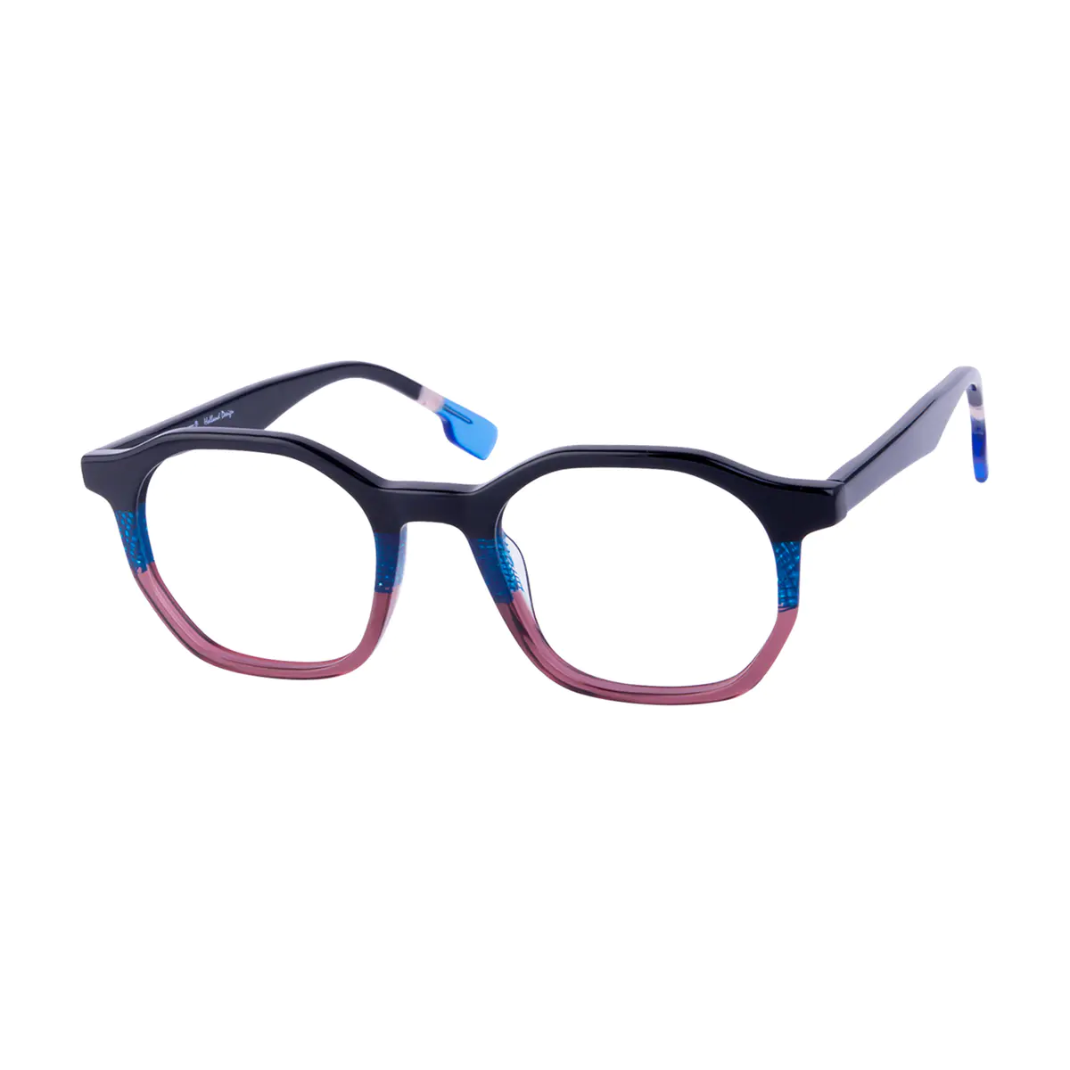 Square Black/Blue/Purple Eyeglasses