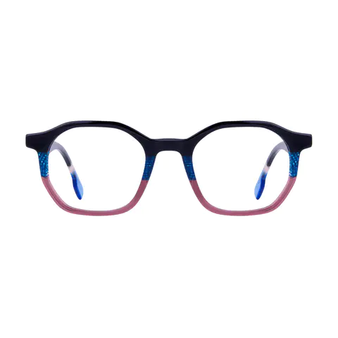 Square Black/Blue/Purple Eyeglasses