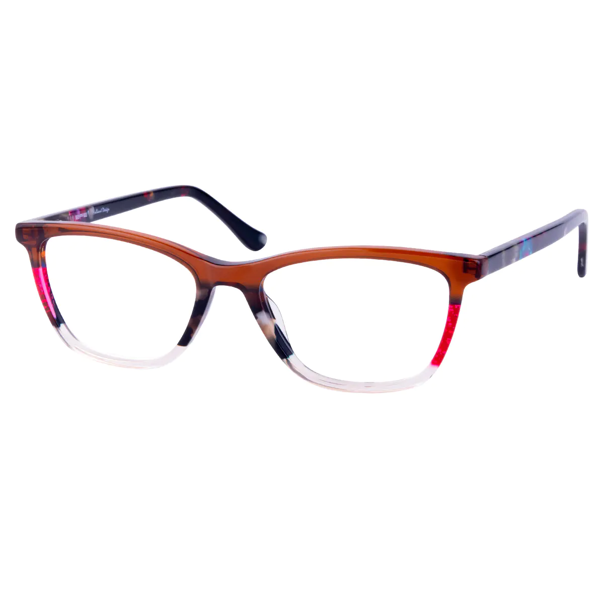 Rectangle Brown/Tortoiseshell/White Eyeglasses