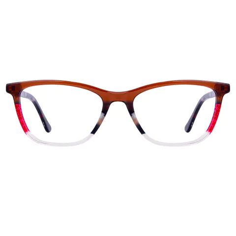 Rectangle Brown/Tortoiseshell/White Eyeglasses