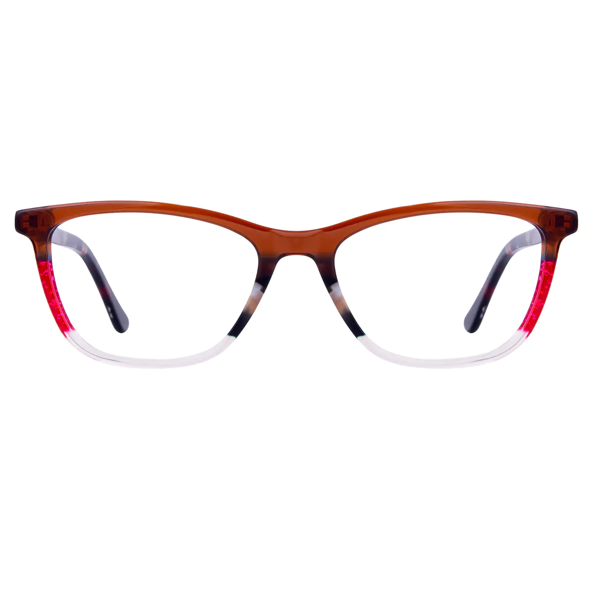 Rectangle Brown/Tortoiseshell/White Eyeglasses
