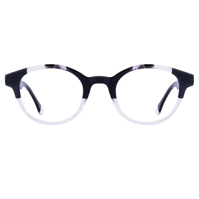 Oval Black/Clear Eyeglasses