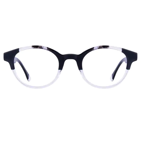 Oval Black/Clear Eyeglasses