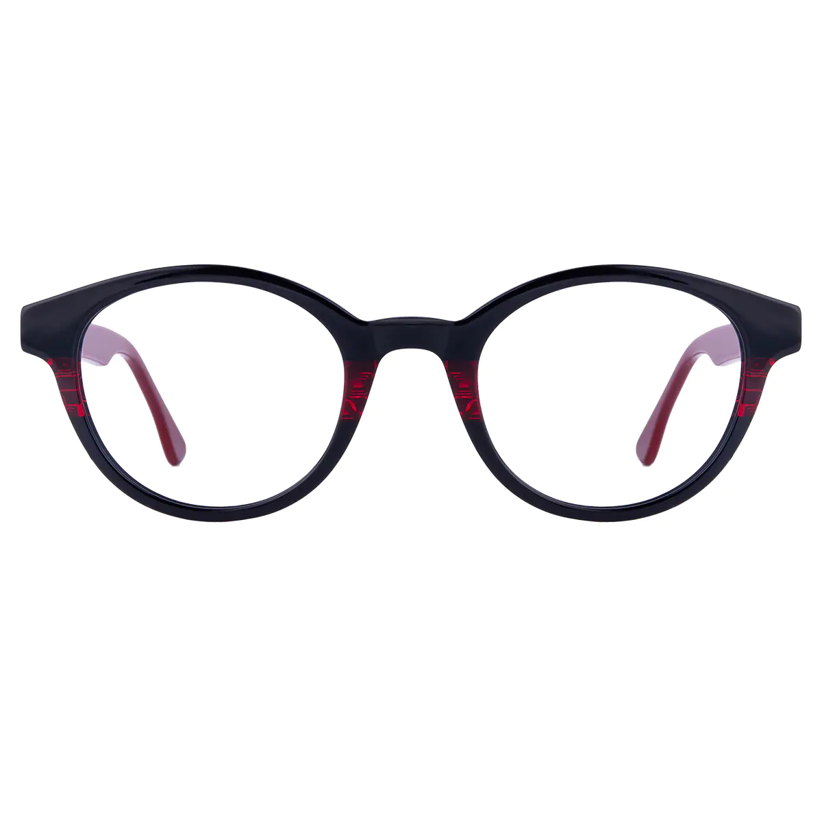 Oval Black/Red Eyeglasses