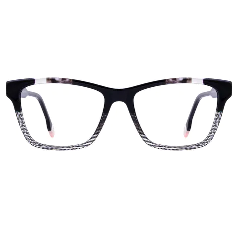 Square Black/White Eyeglasses