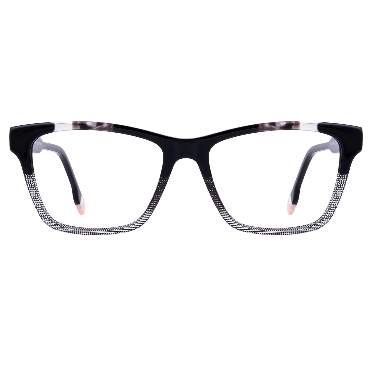 Square Black/White Eyeglasses