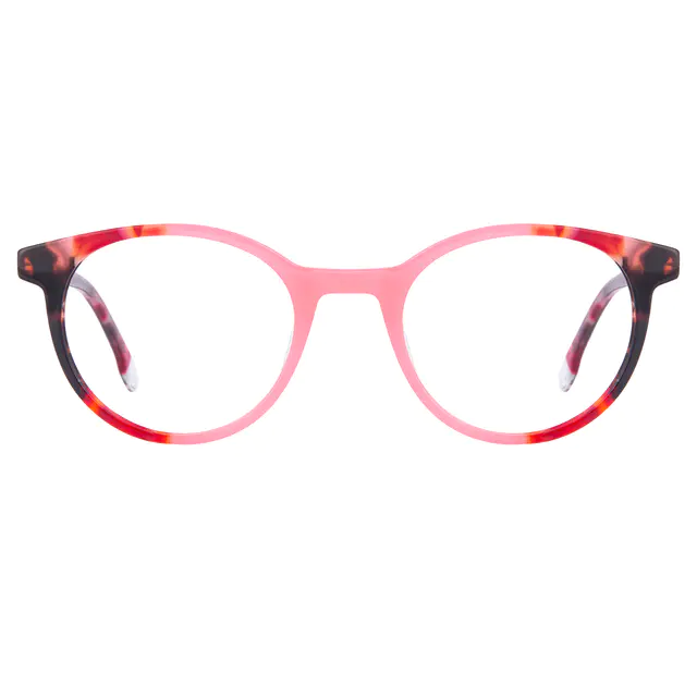 Oval Pink/Tortoiseshell Eyeglasses