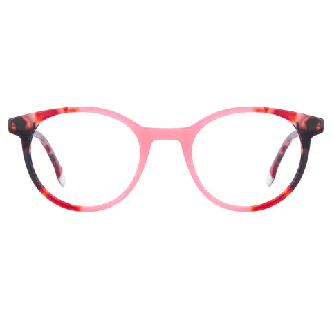 Oval Tortoiseshell/Pink Eyeglasses