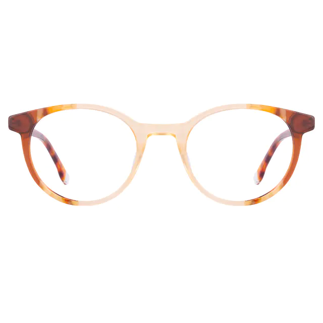 Oval Yellow/Tortoiseshell Eyeglasses